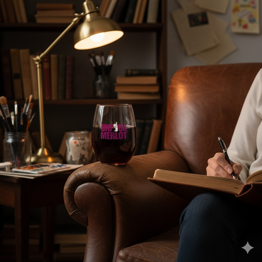 Rebel Pour Glass: Stemless in Pink